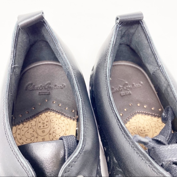 Robert Graham Men's Black Leather CREED Sneakers - Picture 9 of 10